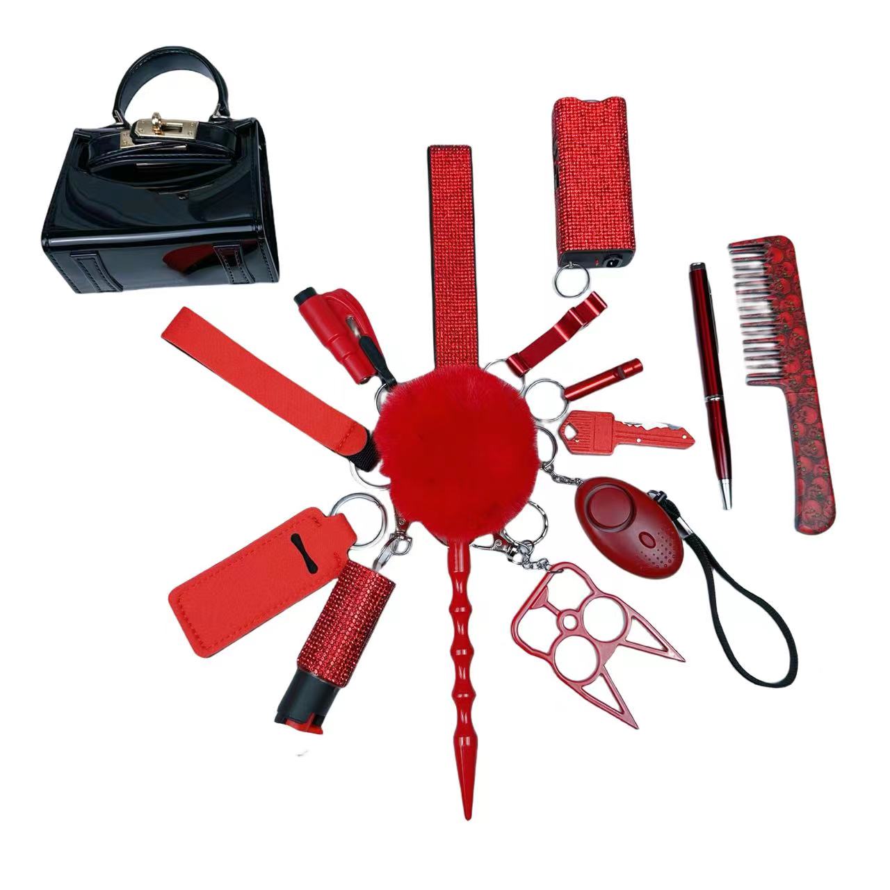 16pcs Self Defense Kechain Sets – Girlslucky